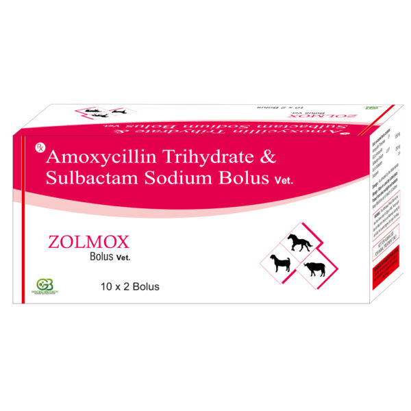 amoxycillin trihydrate & sulbactam sodium bolus zolmox