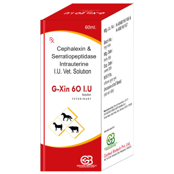 cephalexin & serratiopeptidase intrauterine G Xin 60 IU